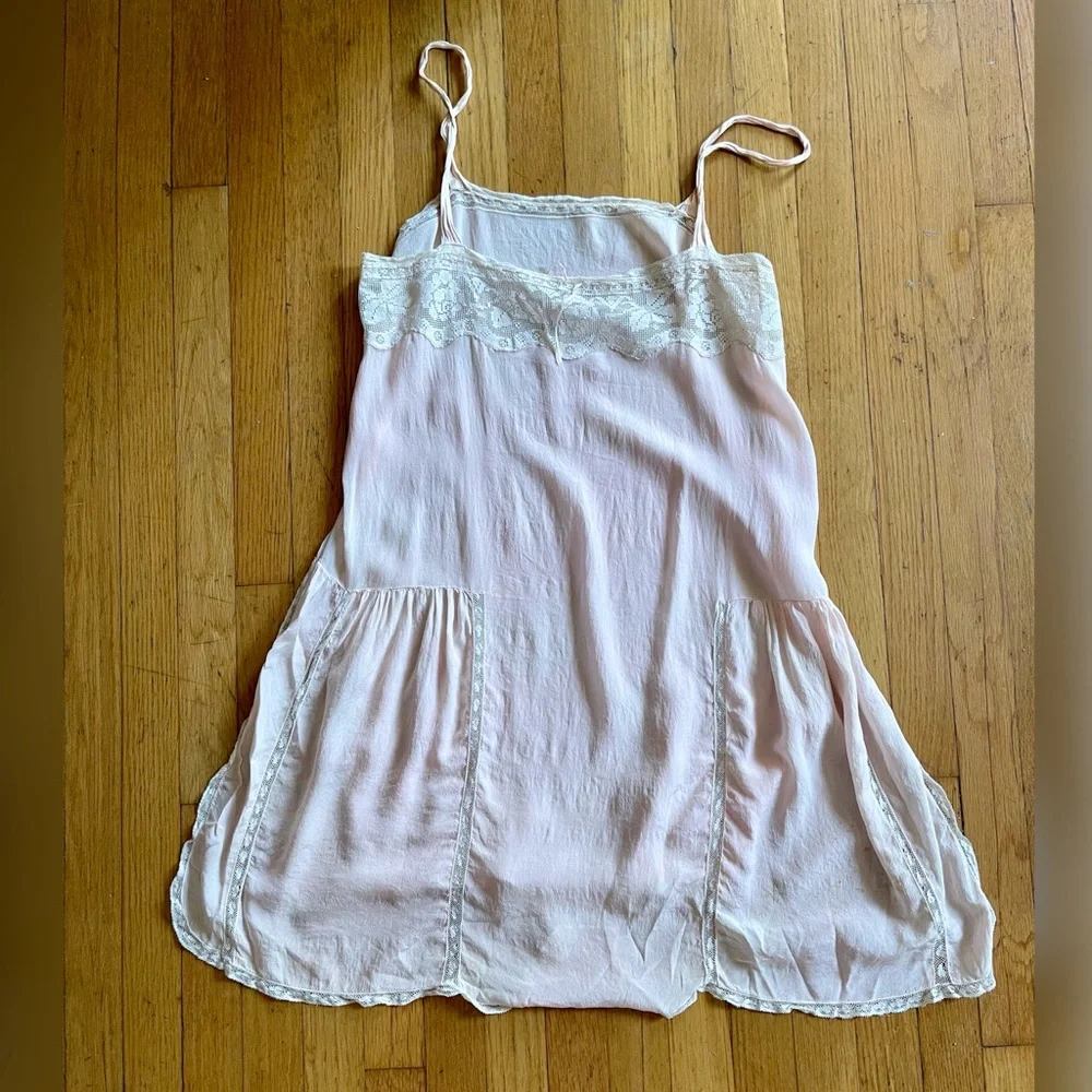 20s Vintage Flapper Pink Silk Step-In - Picture 5 of 16